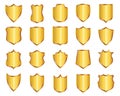 Set golden shields - vector